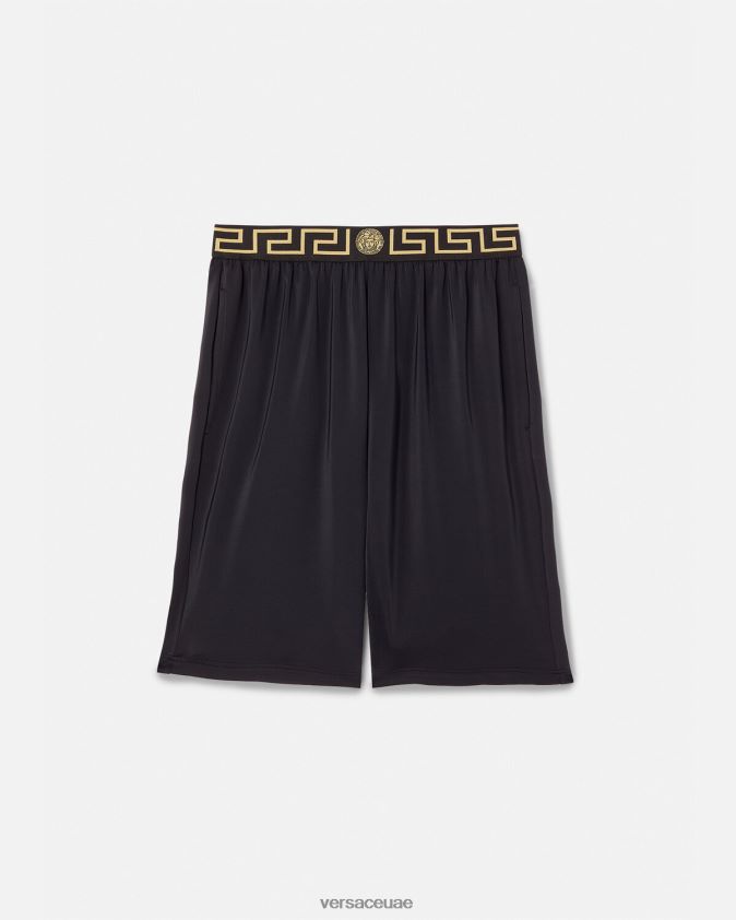 رجال الحدود اليونانية boardshorts طويلة Versace أسود 0FVD2J1455 ملابس