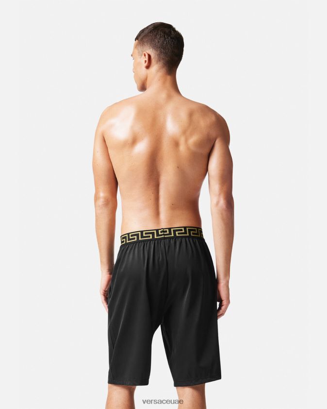 رجال الحدود اليونانية boardshorts طويلة Versace أسود 0FVD2J1455 ملابس