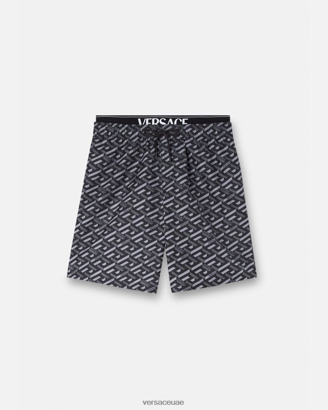 رجال لا اليونان boardshorts Versace أسود اللون الرمادي 0FVD2J1800 الملابس الداخلية وملابس البحر