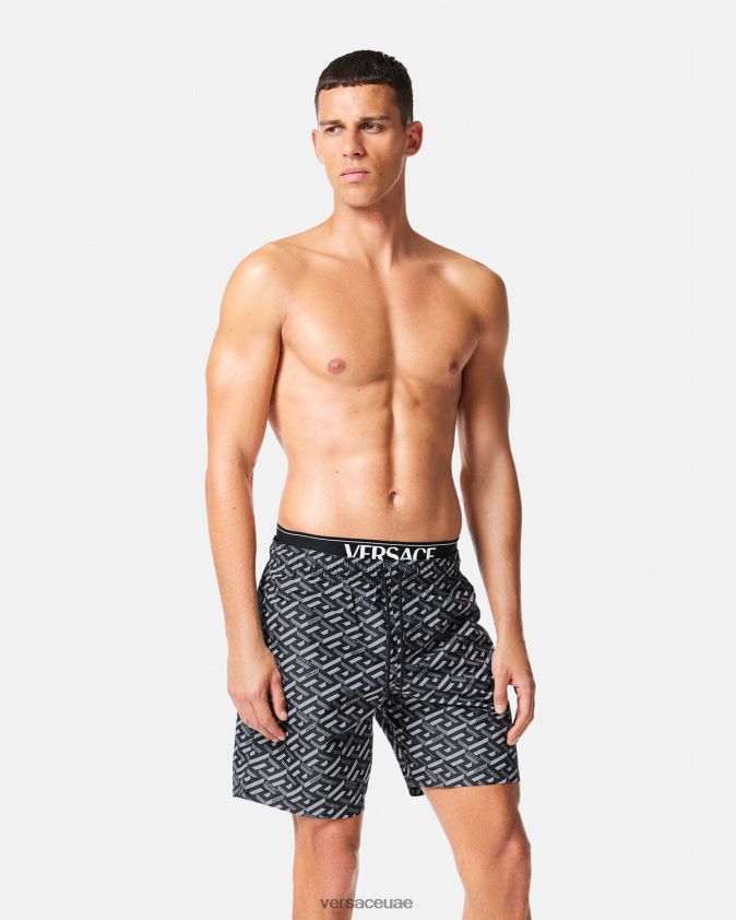 رجال لا اليونان boardshorts Versace أسود اللون الرمادي 0FVD2J1800 الملابس الداخلية وملابس البحر