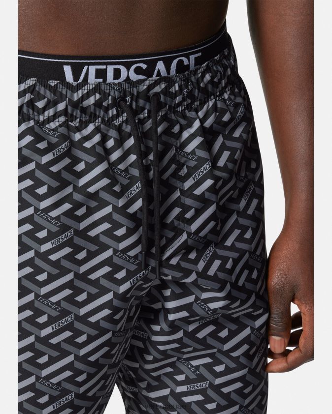 رجال لا اليونان boardshorts Versace أسود اللون الرمادي 0FVD2J1800 الملابس الداخلية وملابس البحر