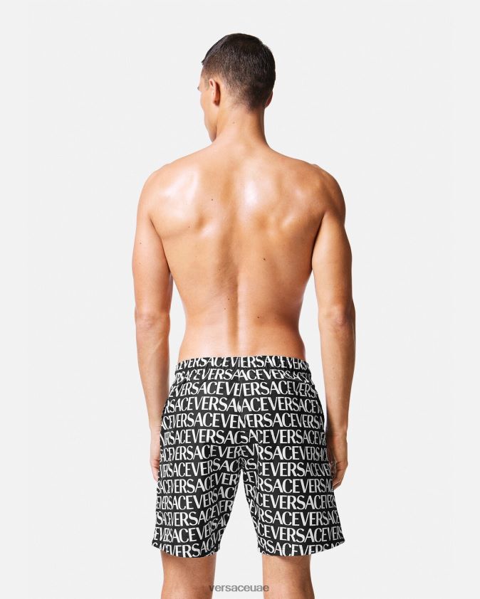 رجال كل انحاء boardshorts Versace أسود وطباعة 0FVD2J1803 الملابس الداخلية وملابس البحر