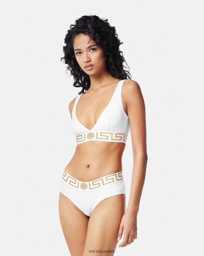 نحيف bralette الحدود اليونانية Versace أبيض 0FVD2J1042 الملابس الداخلية وملابس البحر