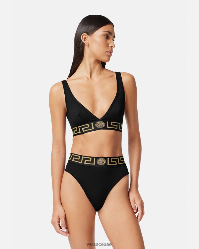 نحيف bralette الحدود اليونانية Versace أسود 0FVD2J1043 الملابس الداخلية وملابس البحر