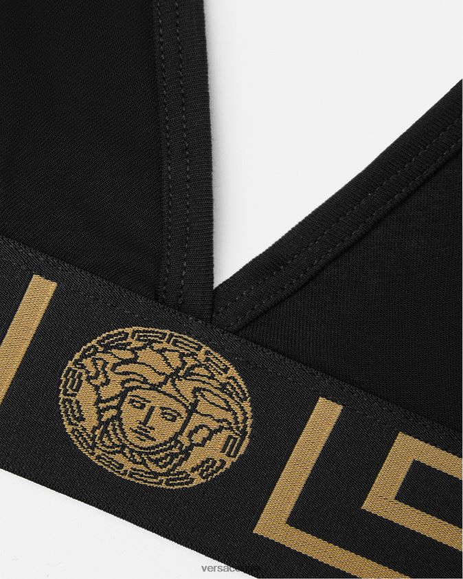 نحيف bralette الحدود اليونانية Versace أسود 0FVD2J1043 الملابس الداخلية وملابس البحر