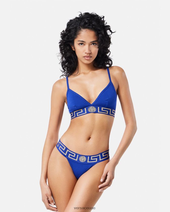 نحيف bralette الحدود اليونانية Versace أزرق 0FVD2J1046 الملابس الداخلية وملابس البحر