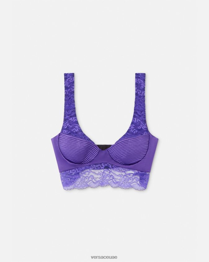 نحيف أعلى الدانتيل bralette Versace البنفسجي 0FVD2J1076 الملابس الداخلية وملابس البحر