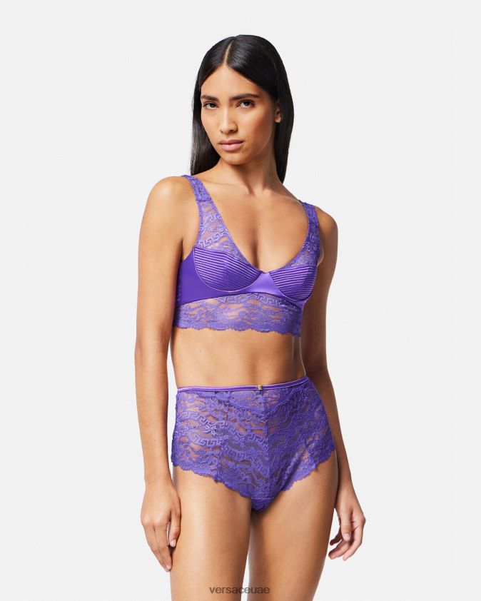نحيف أعلى الدانتيل bralette Versace البنفسجي 0FVD2J1076 الملابس الداخلية وملابس البحر