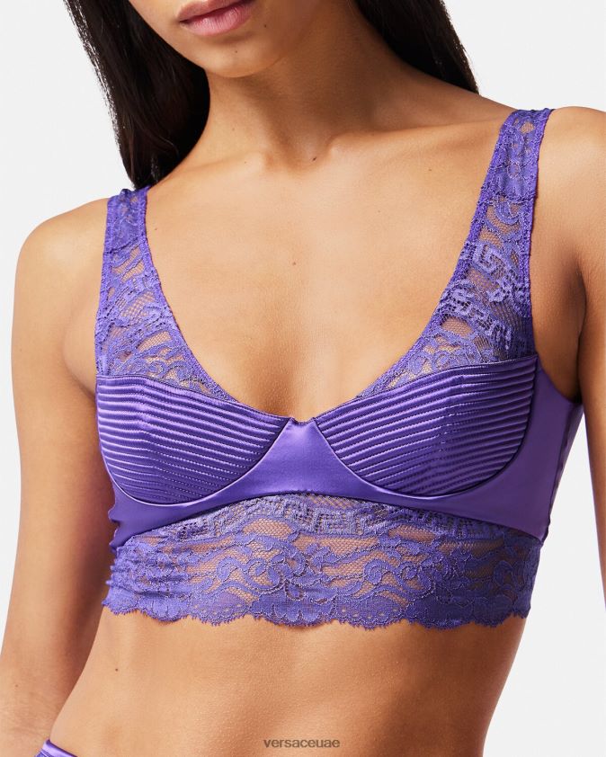 نحيف أعلى الدانتيل bralette Versace البنفسجي 0FVD2J1076 الملابس الداخلية وملابس البحر