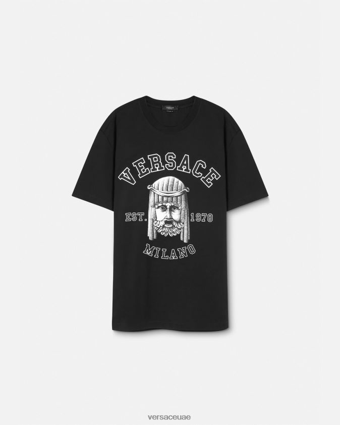 رجال تي شيرت بشعار la maschera Versace أسود 0FVD2J1385 ملابس