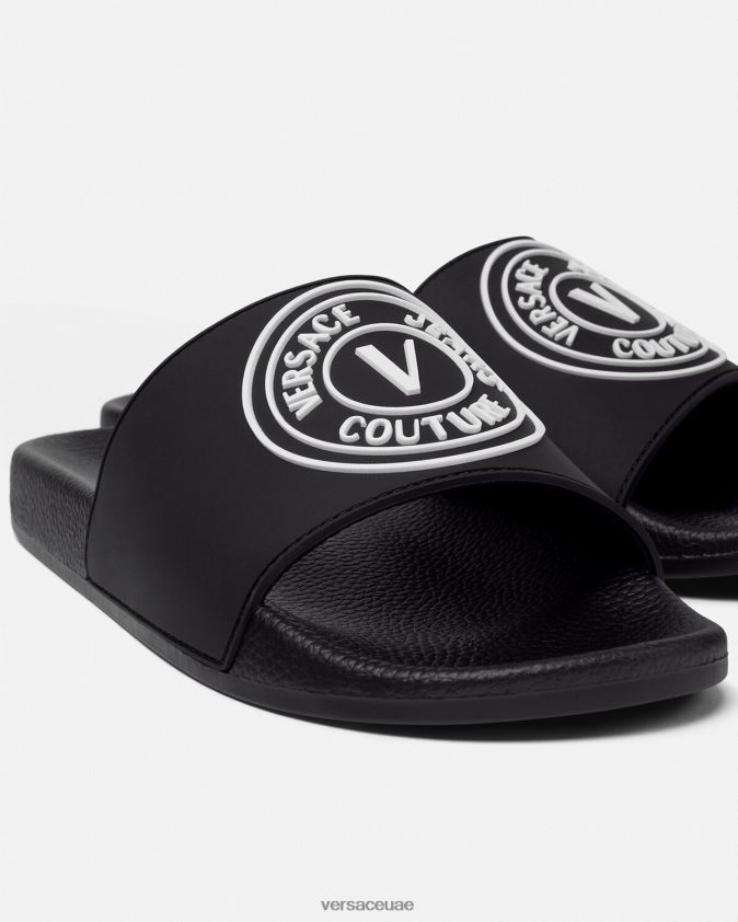 رجال شرائح شعار v-emblem Versace أسود 0FVD2J2458 حذاء