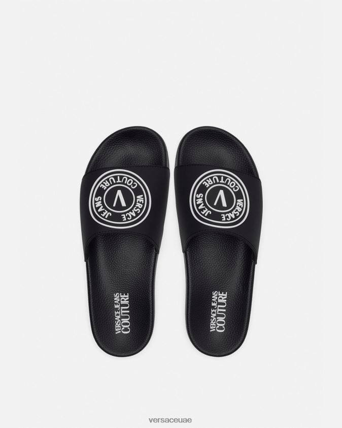 رجال شرائح شعار v-emblem Versace أسود 0FVD2J2458 حذاء